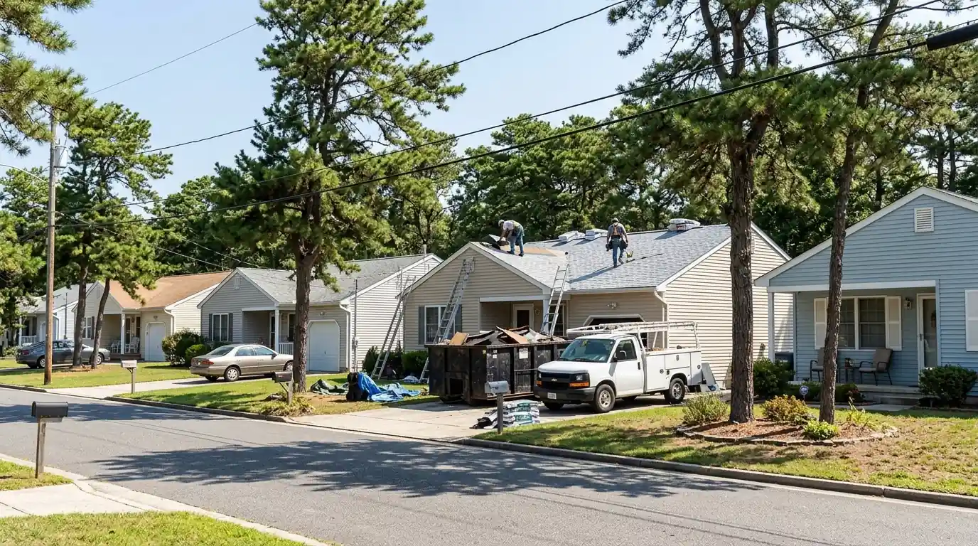 New gray shingle roof on a ranch home in Manchester
