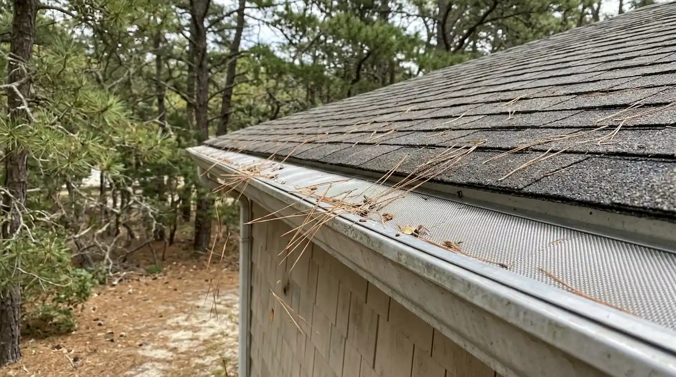 Mesh guards in the pines on a Jersey Shore home