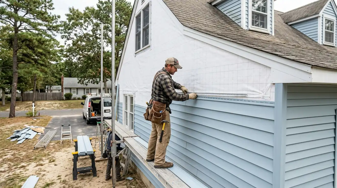 Siding and windows on a Toms River home